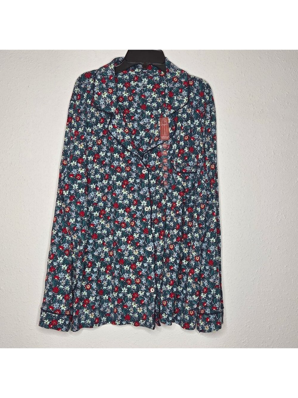 NWT State of Day Women's Ribbed Notched-Collar Pajama Top